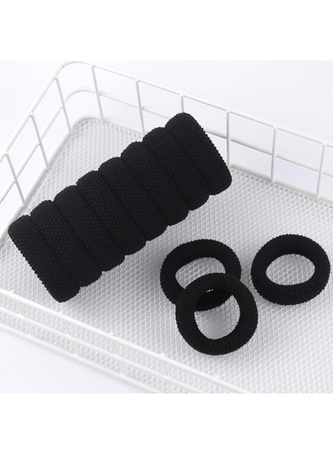 8pcs Soft Pony Holders, Elastics Hair Bands for Thick or Curly Hair for Women and Girls, Fancy Hair Ties, Hair Scrunchies (Black) - Image 1